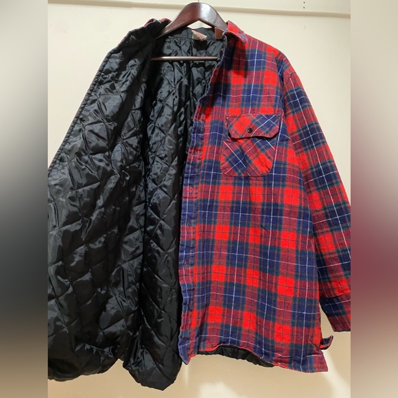 Vintage Men’s Flannel Plaid Shirt Quilted Lining - Picture 4 of 6